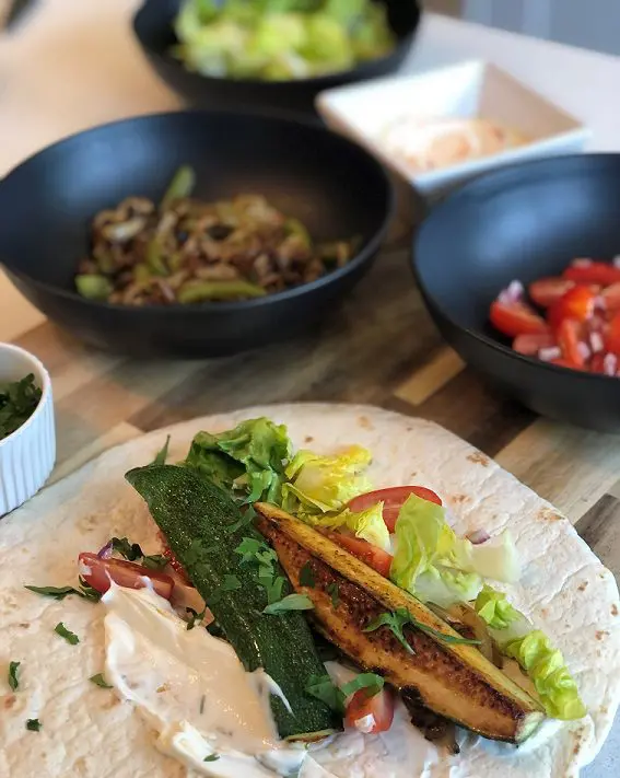 Courgette zucchini wraps Five Dinners