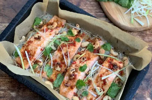 Anna's Soy Honey Salmon Tray Bake