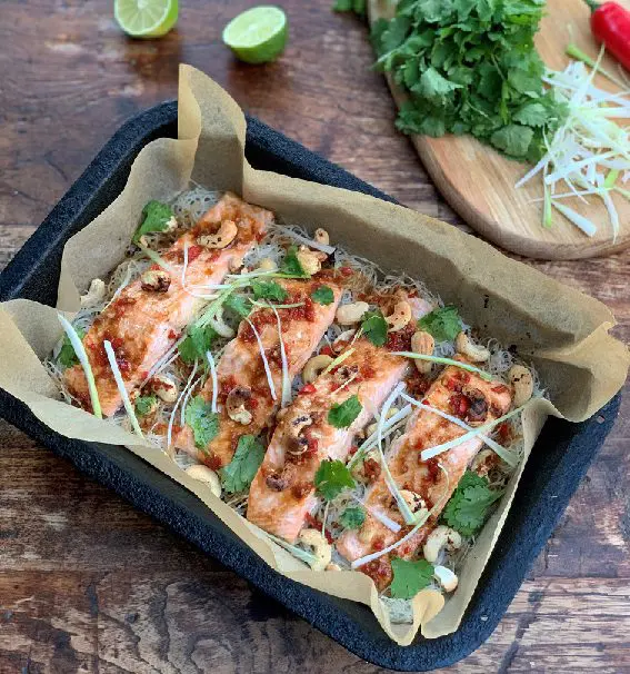 Anna's Soy Honey Salmon Tray Bake