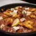 Feta Saganaki Prawns with ouzo (seafood)