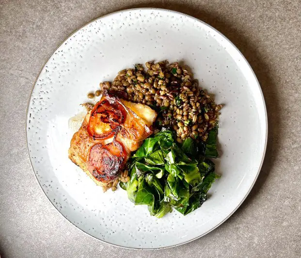 Fish wrapped in Prosciutto