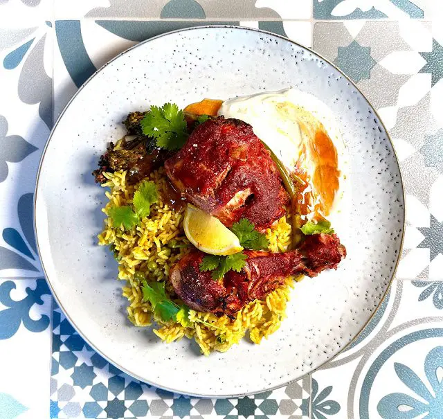 Tandoori Chicken with fragrant rice