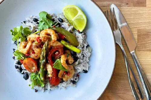 Cajun Shrimp on Coconut Rice