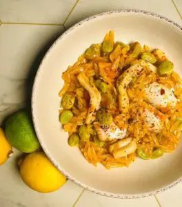 Baked Seafood Orzo