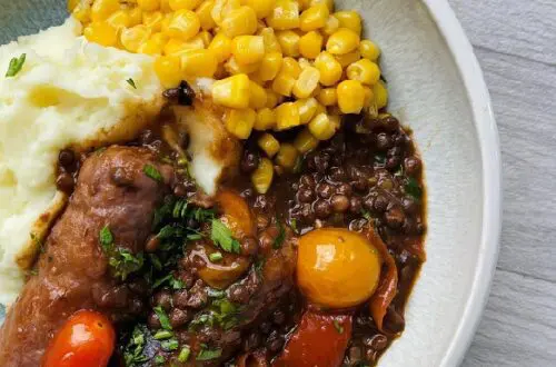 Sausage in Lentils Red Wine