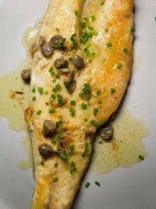 Seabass with Lemon Caper Dressing