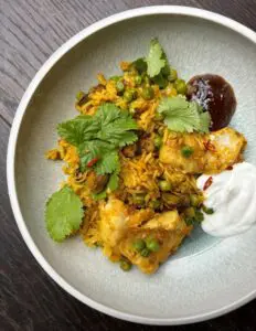 One-pot Indian Spiced Fish Pilaf