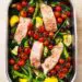 Clare Teeney salmon tray bake