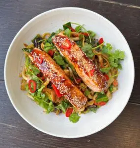 Baked Salmon Stir Fry