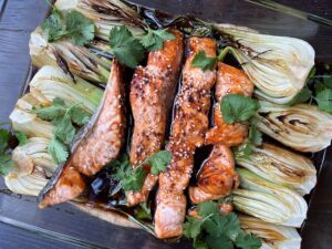 Salmon Bok Choi Tray Bake