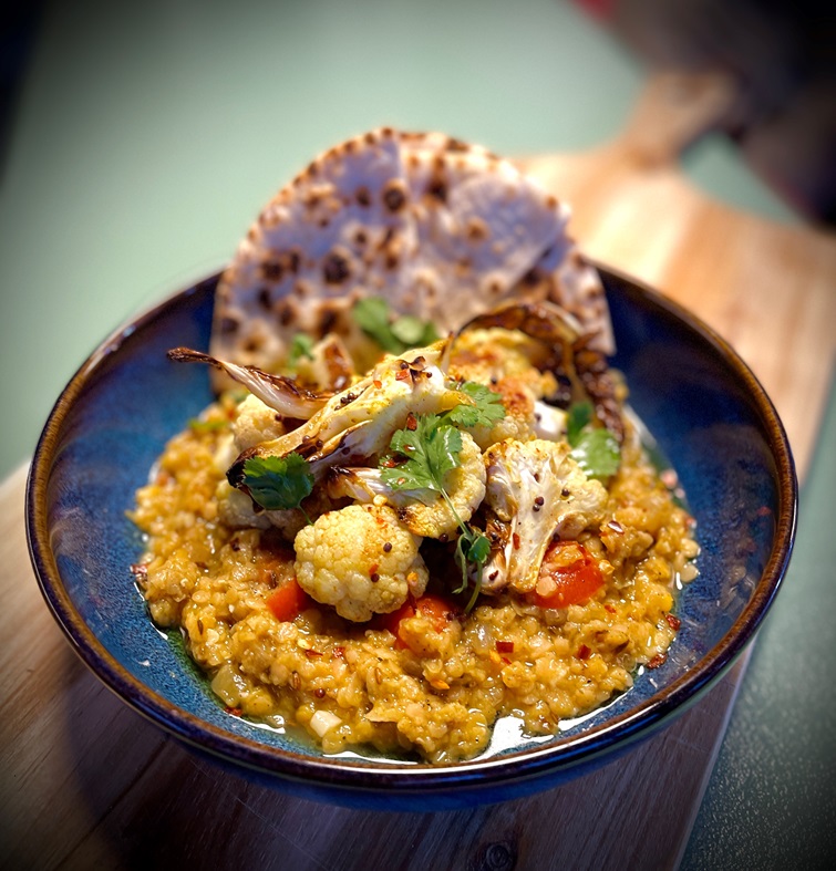 Red Lentil Daal with roasted Cauliflower