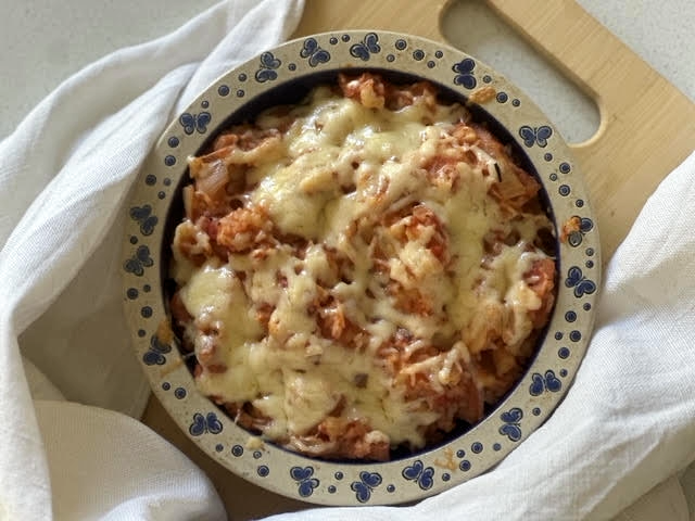 Hearty Meat and Rice Bake - food bank recipe
