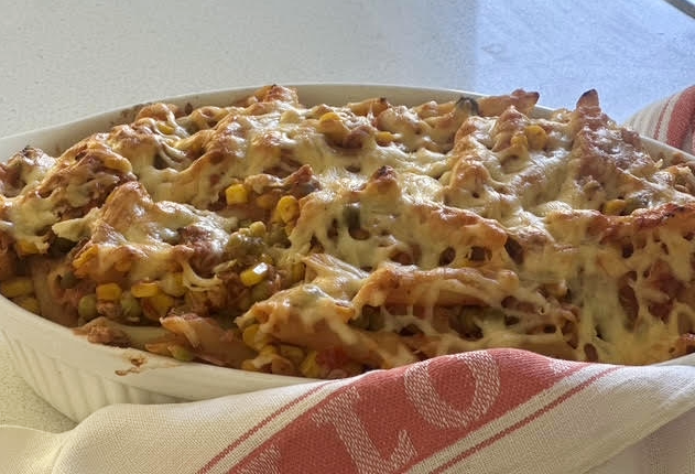 Cheesy Tuna Pasta Bake - food bank recipe