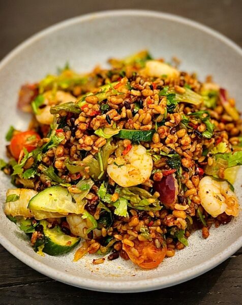 Mixed Grain Warm Prawn Salad