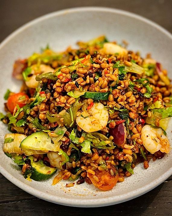 Mixed Grain Warm Prawn Salad