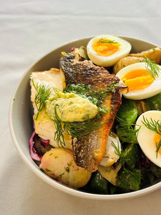 Seabass Dill Warm Salad