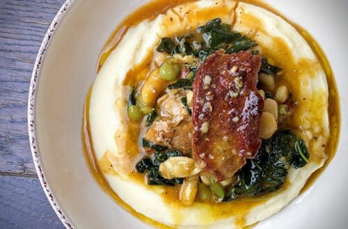 Tuscan Kale and Pork Belly Skillet