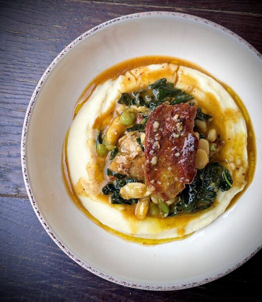 Tuscan Kale and Pork Belly Skillet