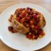 Easy bean chilli on jacket potatoes