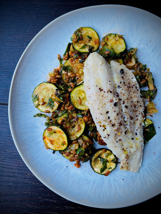 Basa on Warm Salad