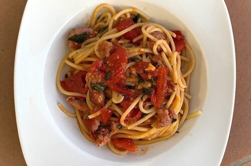 Sausage Garlic Spaghetti