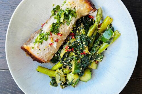 Asian Pork Belly with Sesame Greens