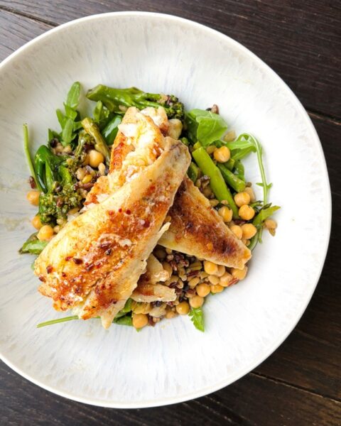 Cajun Fish on Mixed Grains
